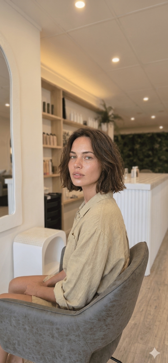 Polished dark brown bob
